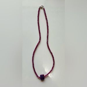 Brand New Faceted Crystal Beaded Glass Pendant Necklace/Choker